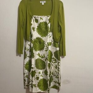 Dressbarn Floral Midi Dress with Cardigan